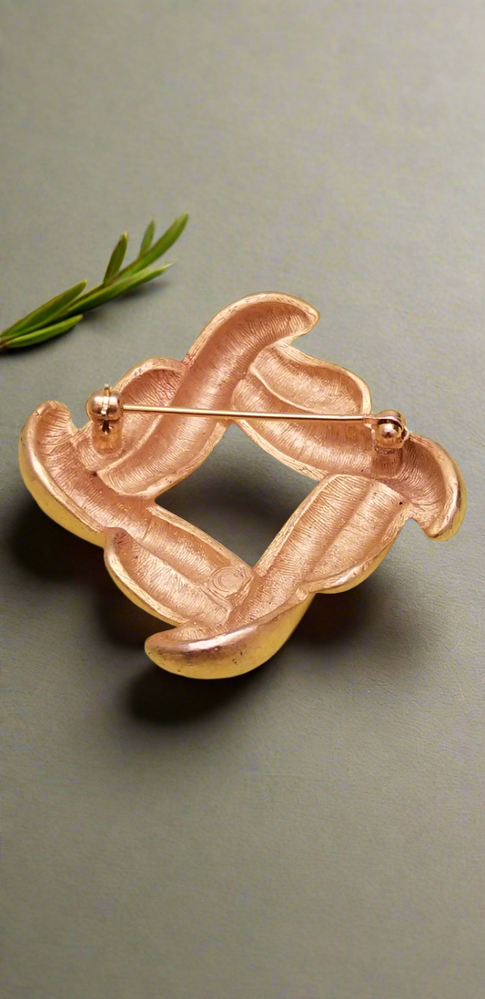 Gold Tone Square Brooch