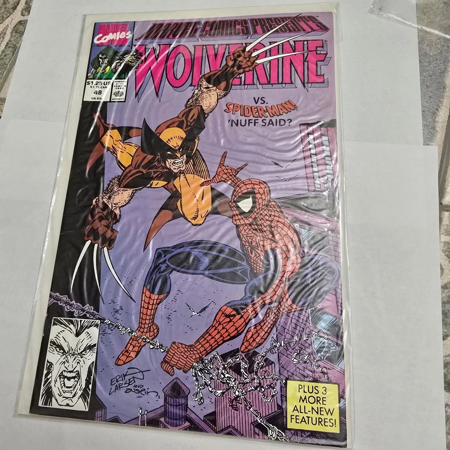 Marvel Comics Presents #48 Wolverine vs Spider-Man Erik Larsen Cover