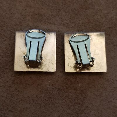 Vintage Square Jousting Knight Clip On Earrings