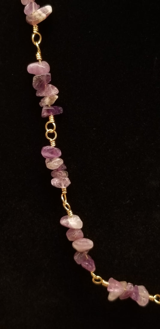 Handmade Amethyst Chain Necklace