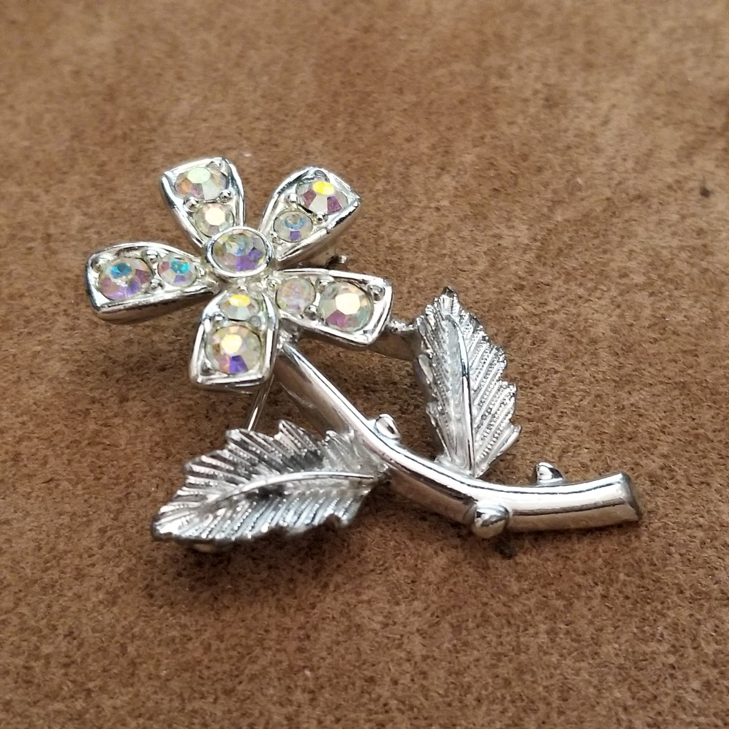 Vintage Sarah Coventry Rhinestone Flower Brooch