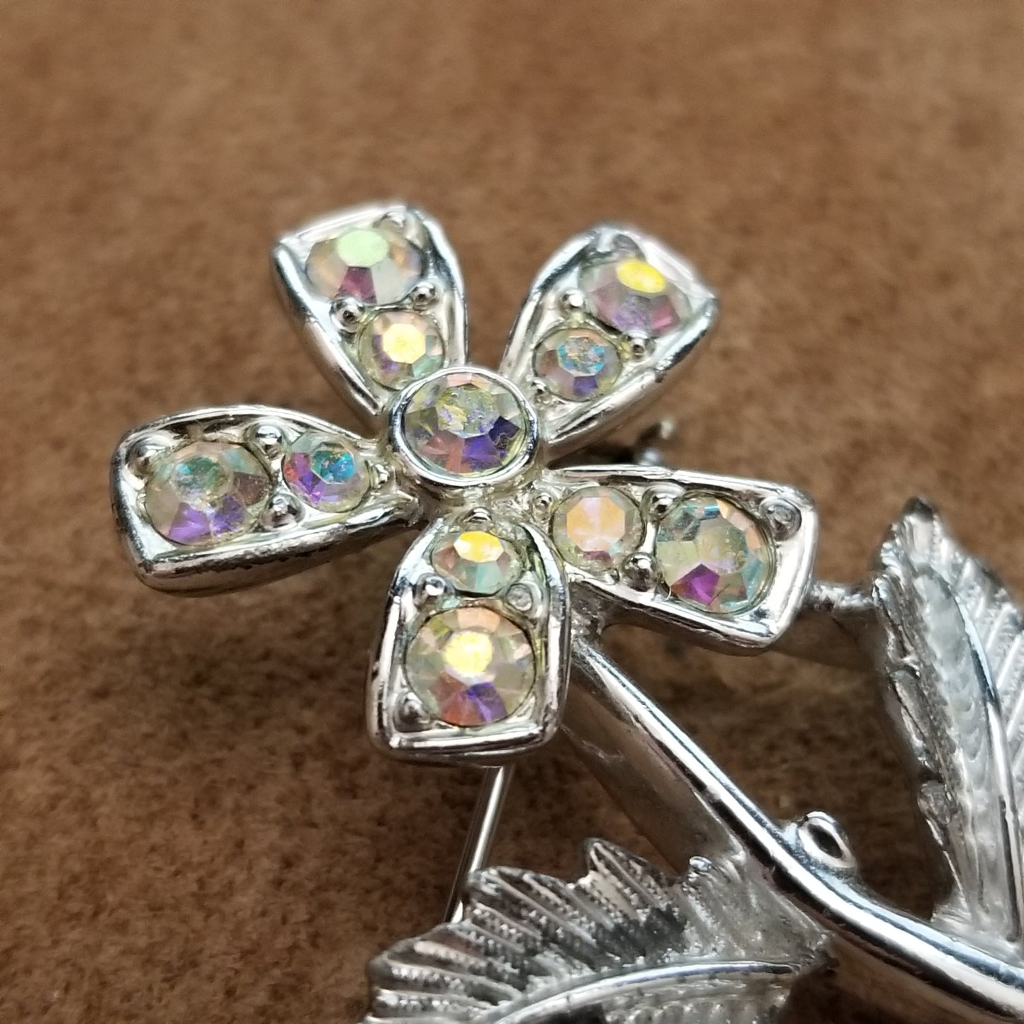 Vintage Sarah Coventry Rhinestone Flower Brooch