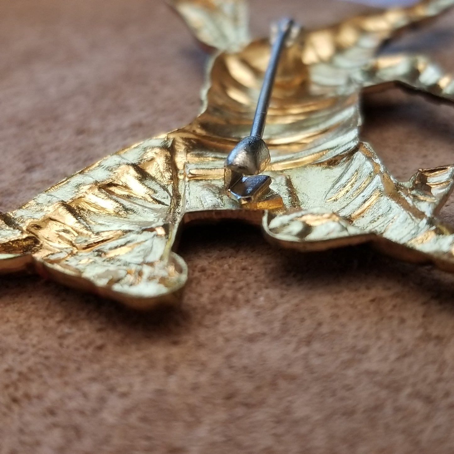 Gold Tone Galloping Zebra Brooch