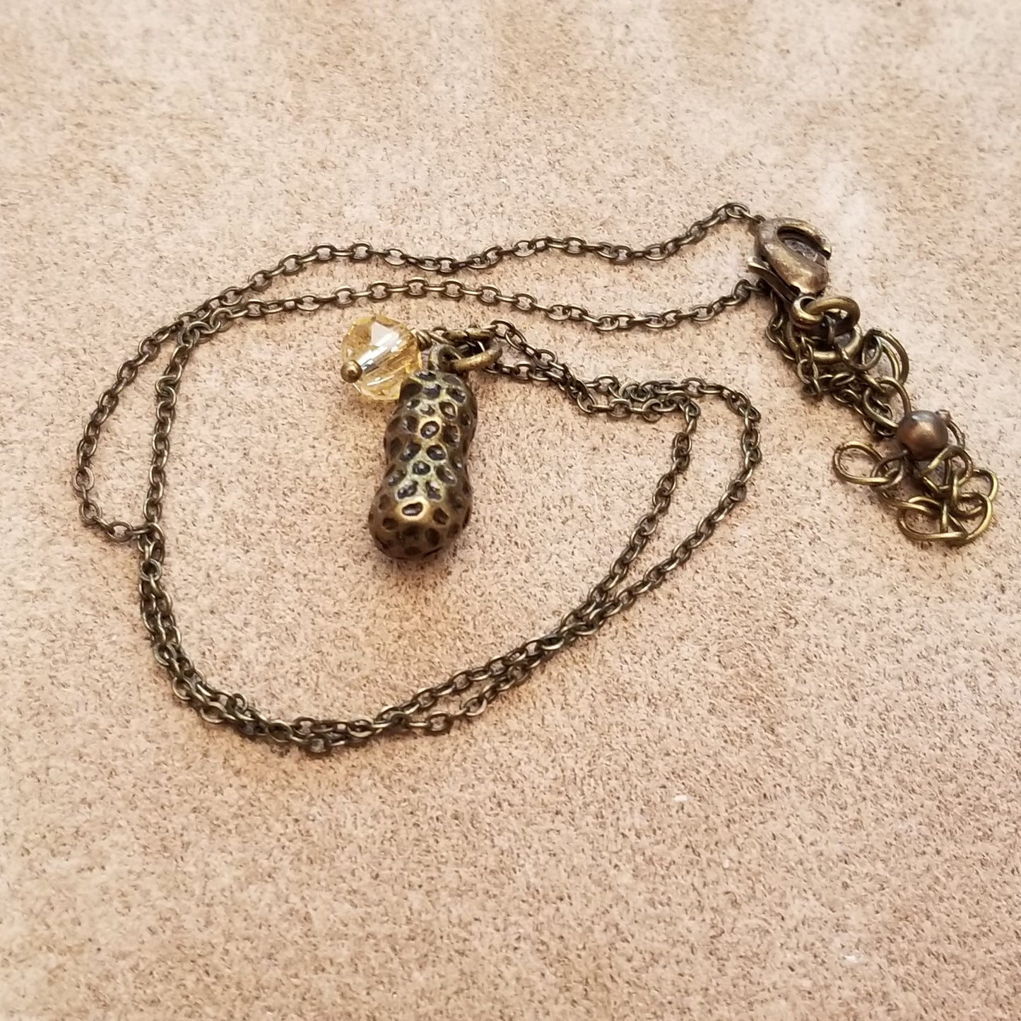 Copper Peanut or Apple Necklace