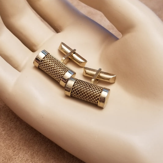 Vintage SWANK Gold Tone Mesh Cufflinks