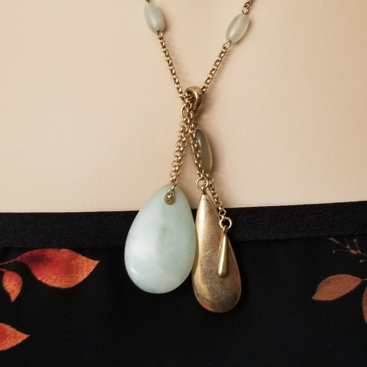 Gold Tone Necklace and Earring Set