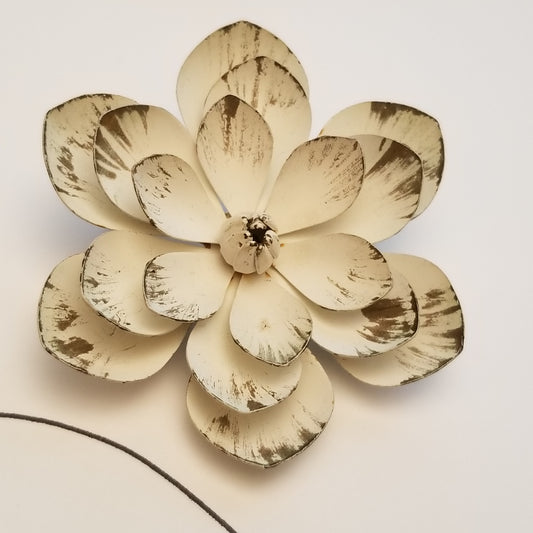 White Rustic Flower Brooch