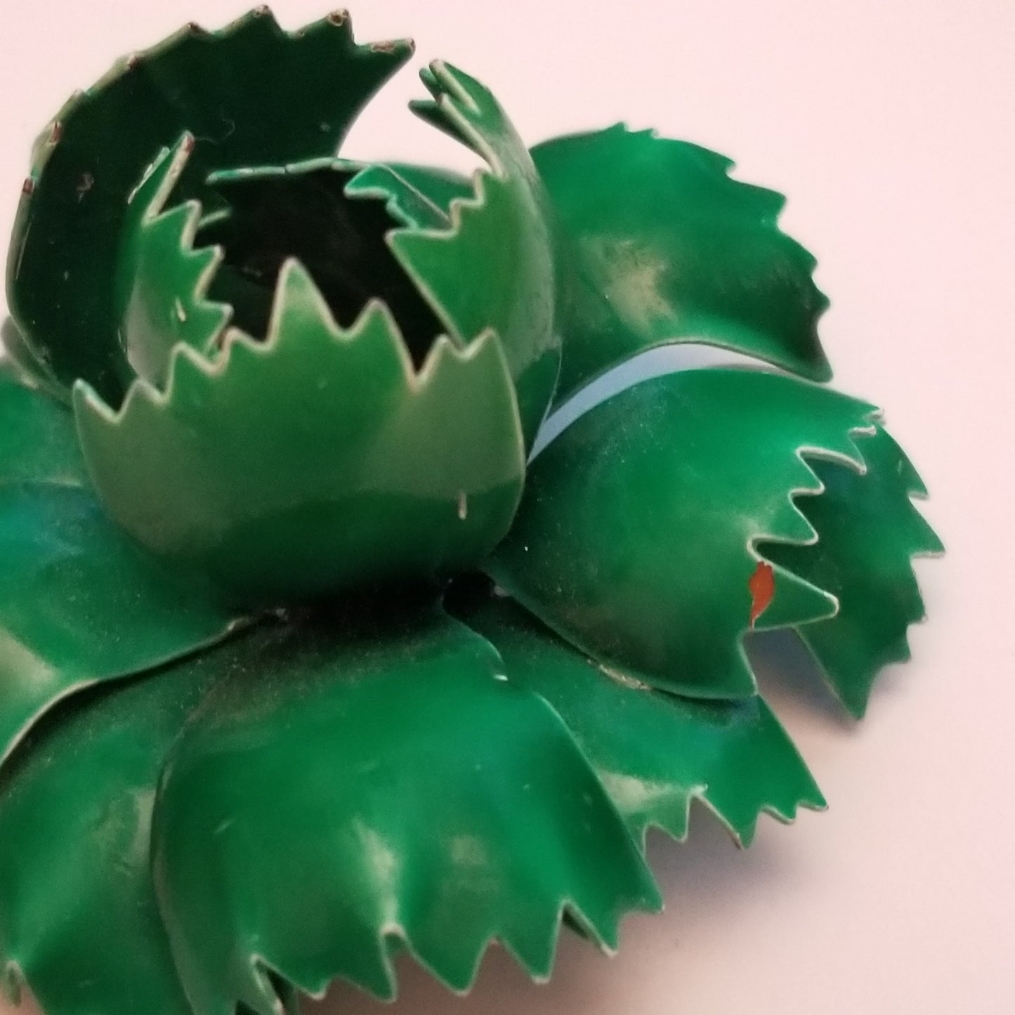 Vintage Green Flower Brooch