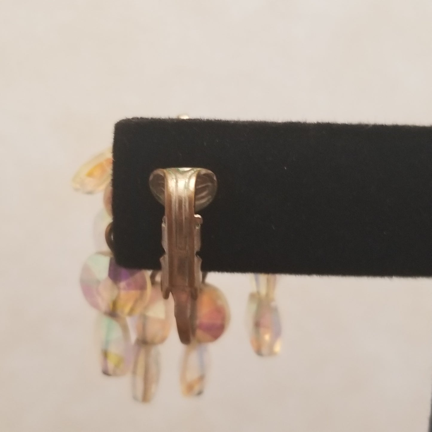 Vintage Aurora Borealis Clip On Earrings