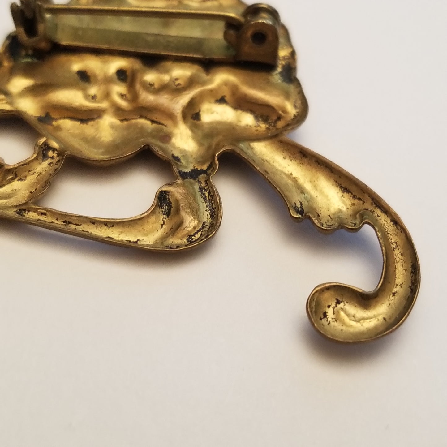 Vintage Pressed Metal Flower Brooch