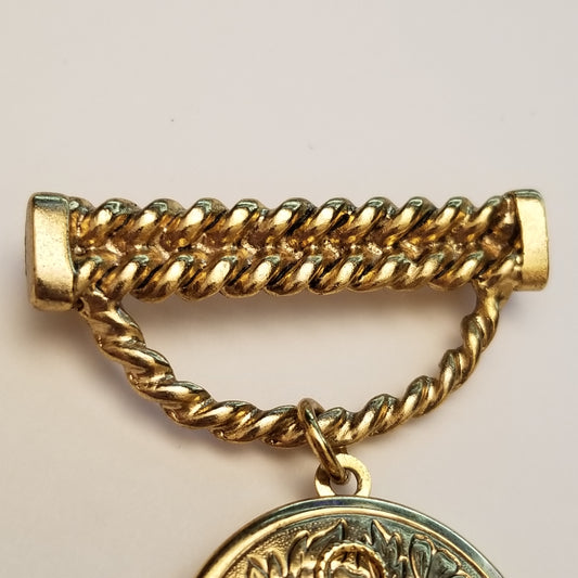 Vintage Gold Tone Locket Brooch