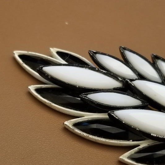 Vintage Black & White Brooch