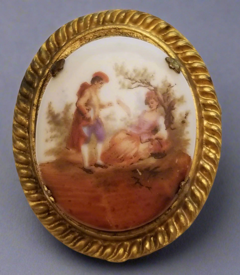 Vintage Ceramic Limoge Brooch