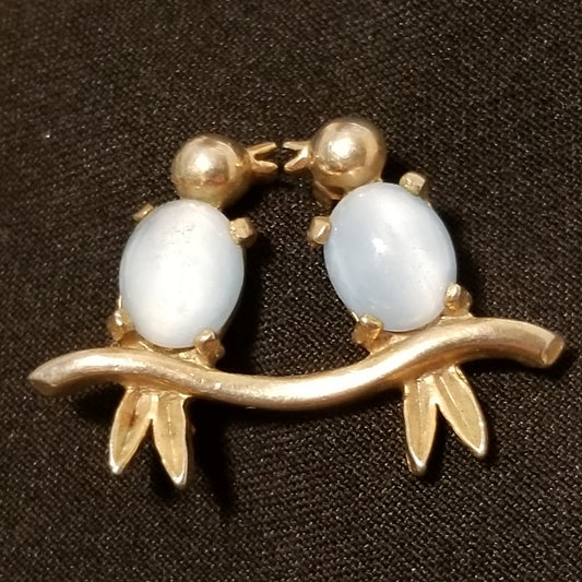 Vintage Kissing Bird Brooch