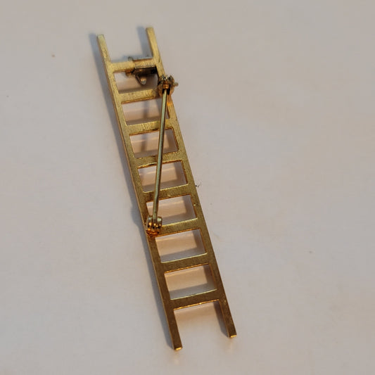Gold Tone Ladder Brooch