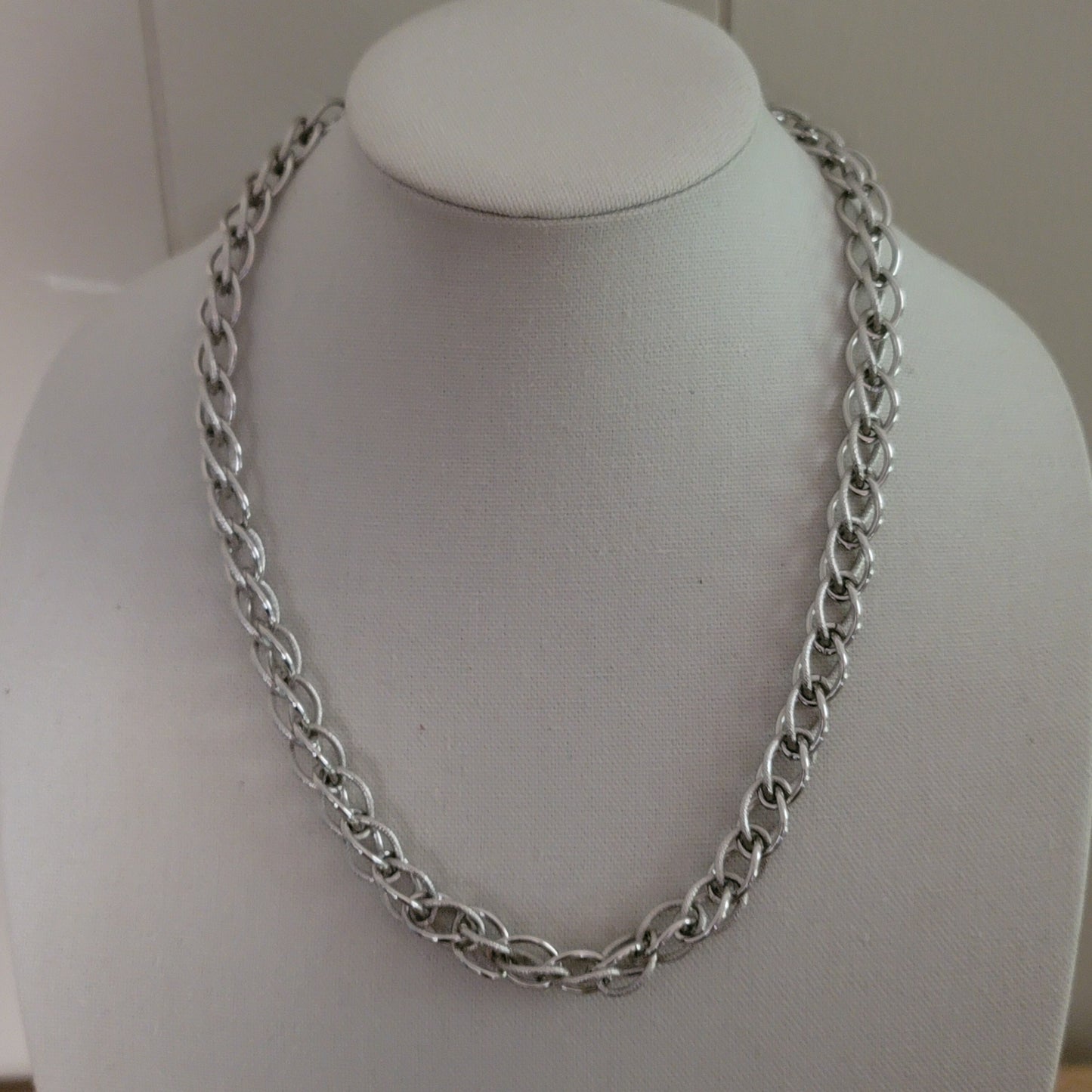 Vintage Monet Silver Tone Chain Necklace