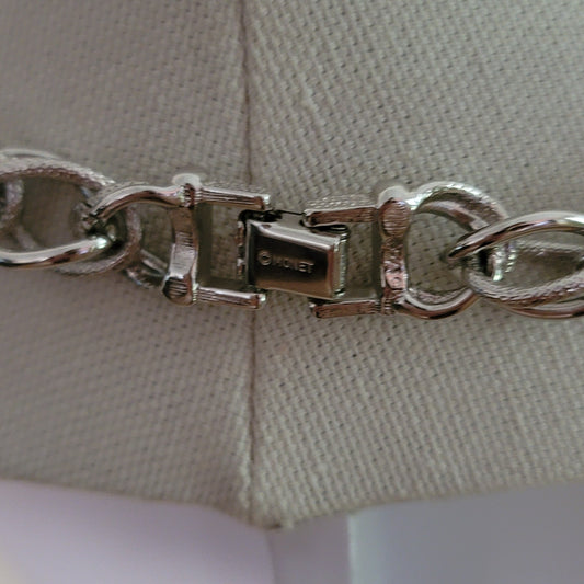 Vintage Monet Silver Tone Chain Necklace