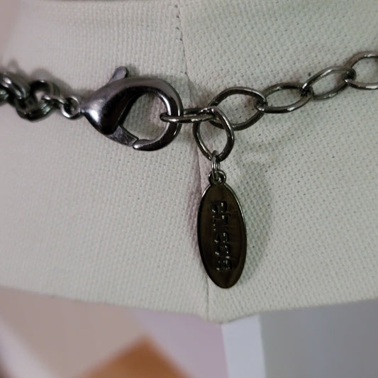 Chico's Grey Chain Rhinestone Necklace