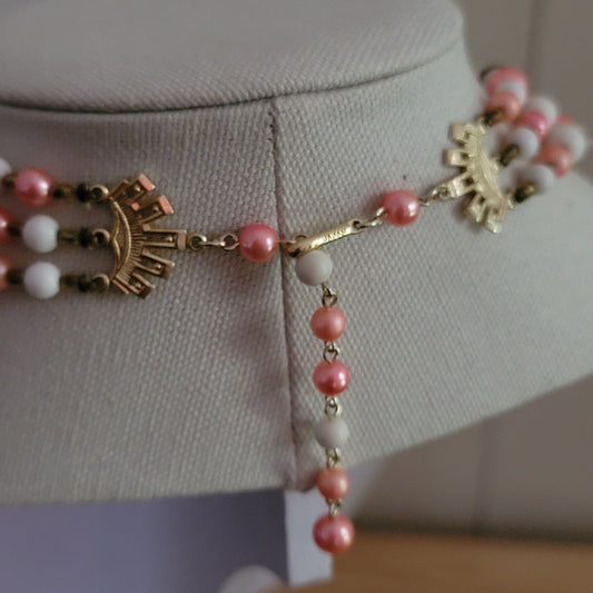 Vintage Multi-Strand Salmon Bead Necklace