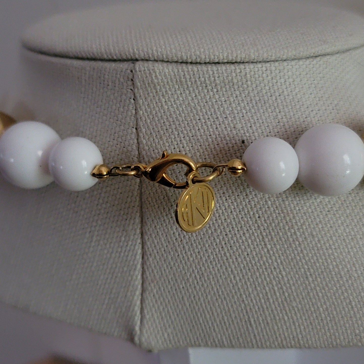 White and Gold Bead Necklace