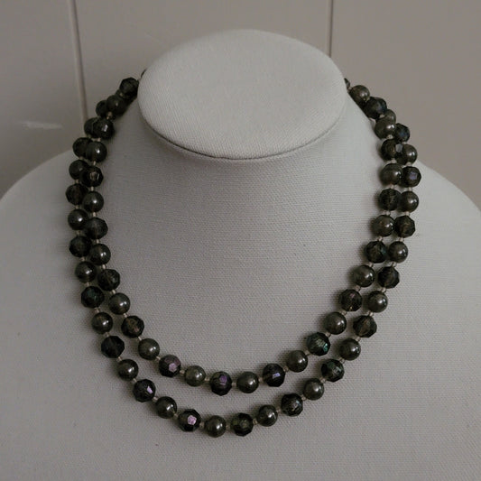 Vintage Gray Double Strand Necklace
