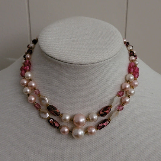 Vintage 2 Strand Bead Necklace