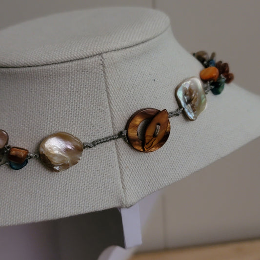 Multi-Strand Shell Layered Necklace