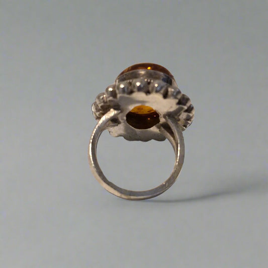 Vintage 925 Amber Ring