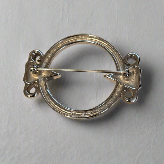 Silver Tone Monet Round Brooch