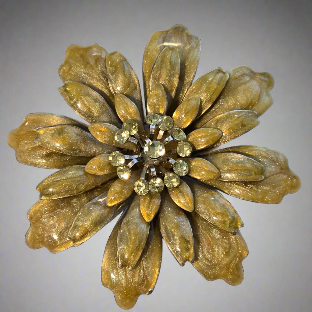 Yellow Flower Enamel Brooch