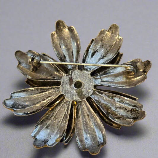 Yellow Flower Enamel Brooch