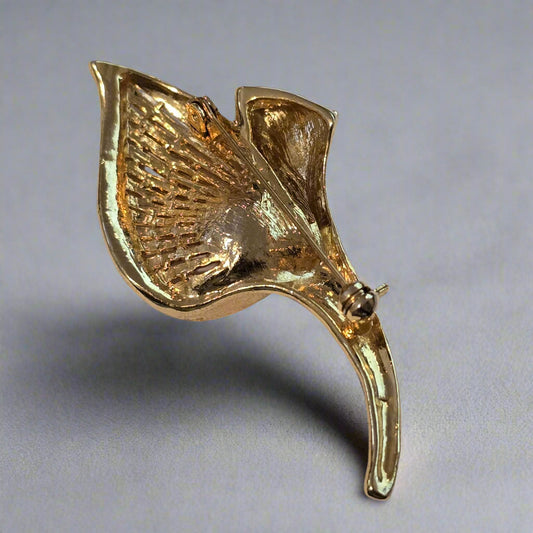 Calla Lily Pearl & Rhinestone Brooch – Pre-Owned