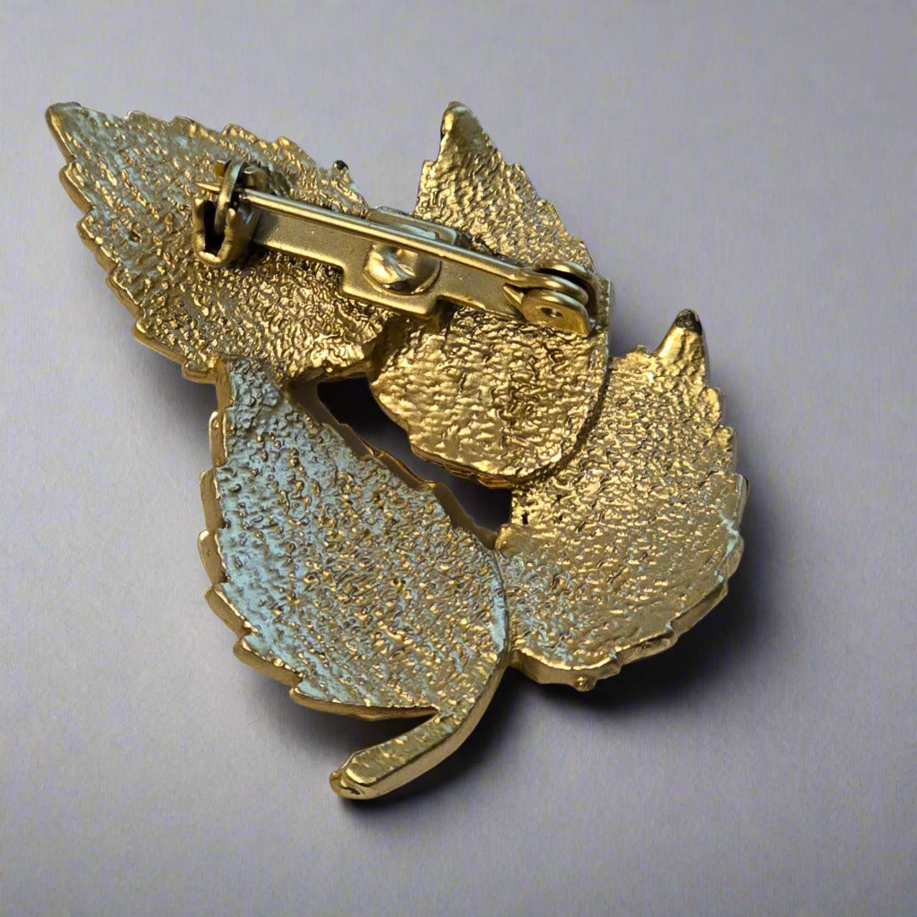 Vintage Gold-Tone Leaf Brooch