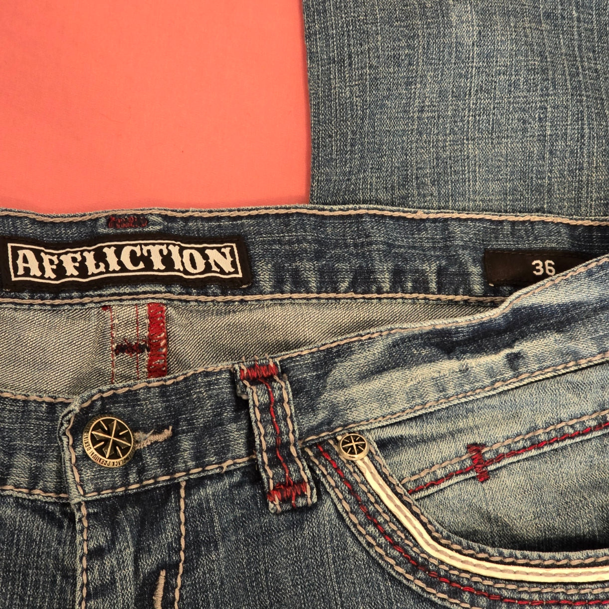 Affliction Men's Dark Blue Bootcut Jeans