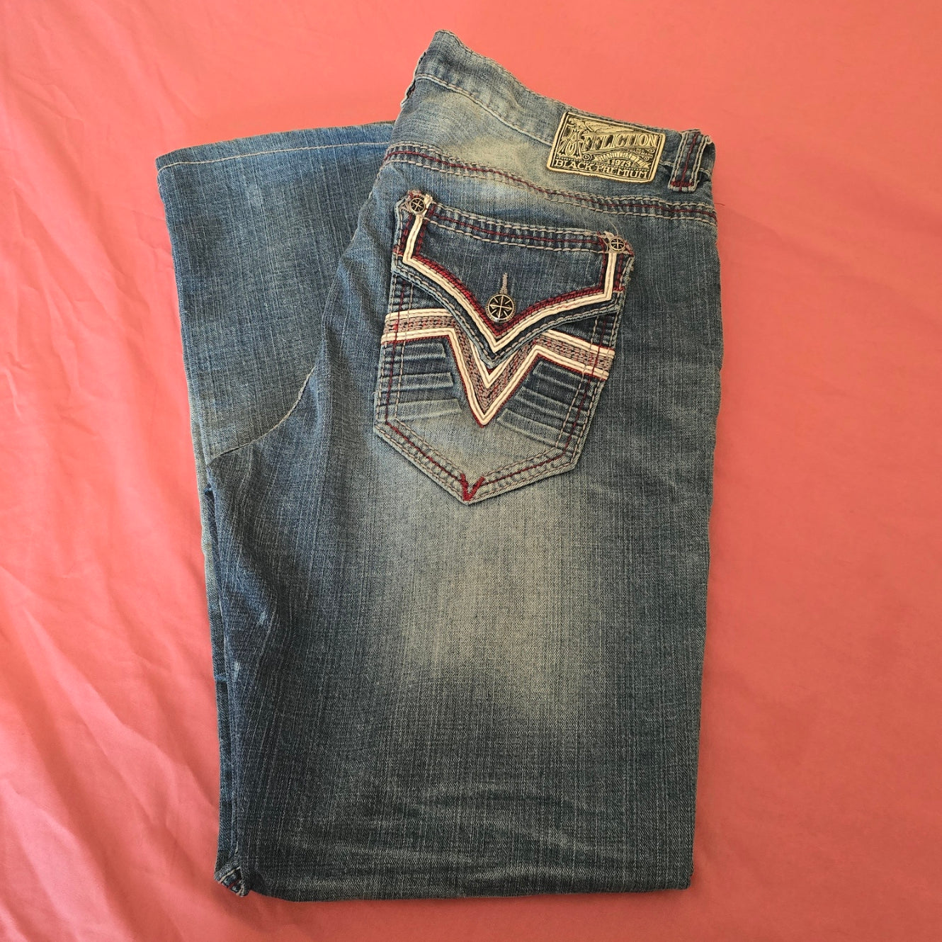 Affliction Men's Dark Blue Bootcut Jeans