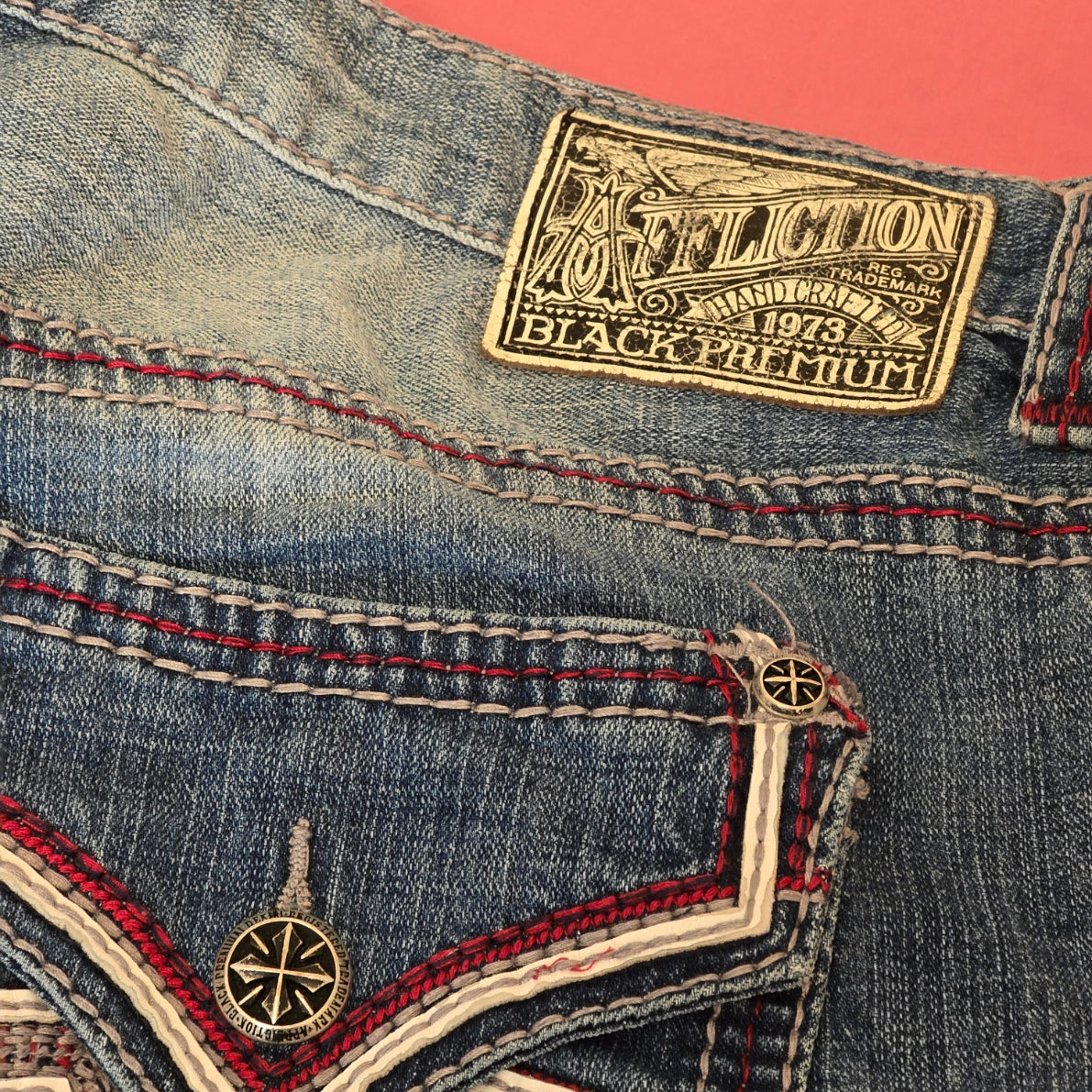 Affliction Men's Dark Blue Bootcut Jeans