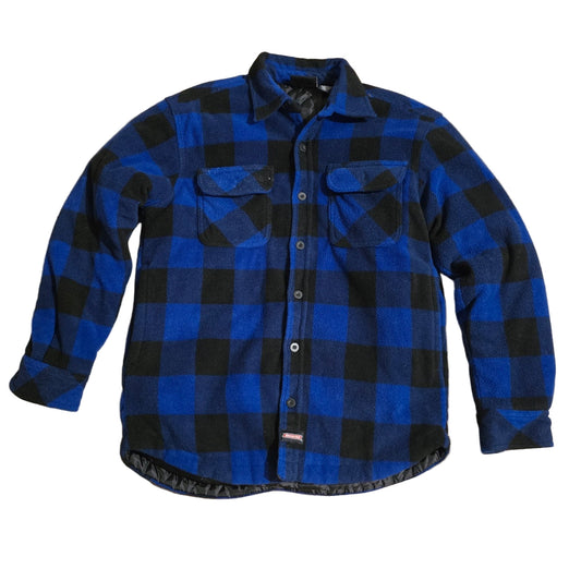 Dickies Blue Black Buffalo Plaid Quilted Flannel Shirt Jacket Men’s M Workwear