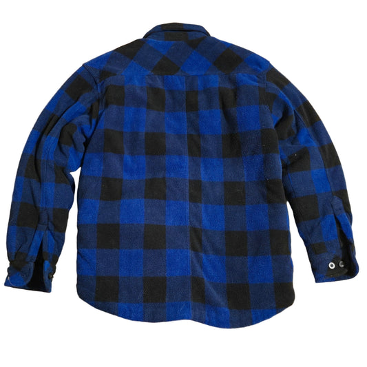 Dickies Blue Black Buffalo Plaid Quilted Flannel Shirt Jacket Men’s M Workwear