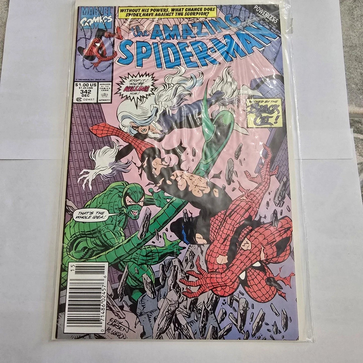 Amazing Spider-Man #342 Scorpion Black Cat Marvel Comics 1990