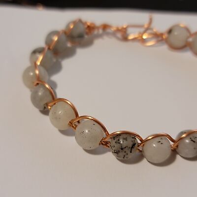 Copper Labradorite Wire Wrapped Bracelet