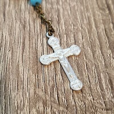 Turquoise Colored Glass Bead Rosary