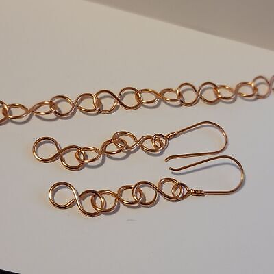 Handmade Figure 8 Copper Bracelet And Earring Set