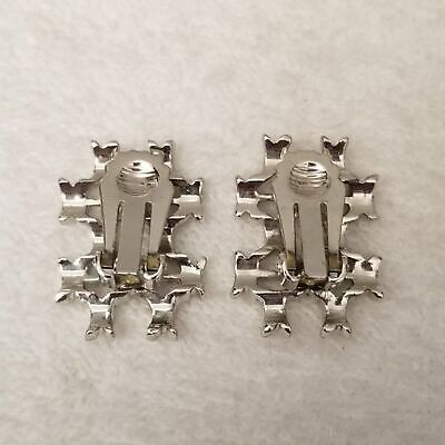 Vintage Silver Tone Clip On Earrings