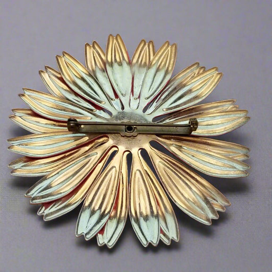 Vintage Metal Flower Brooch