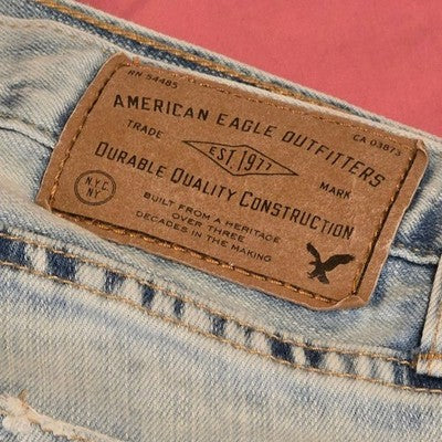 Men’s Light Wash Distressed Jeans – Straight Leg