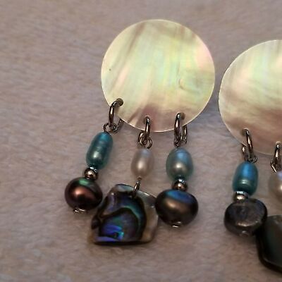 Mother Of Pearl Abalone Earrings