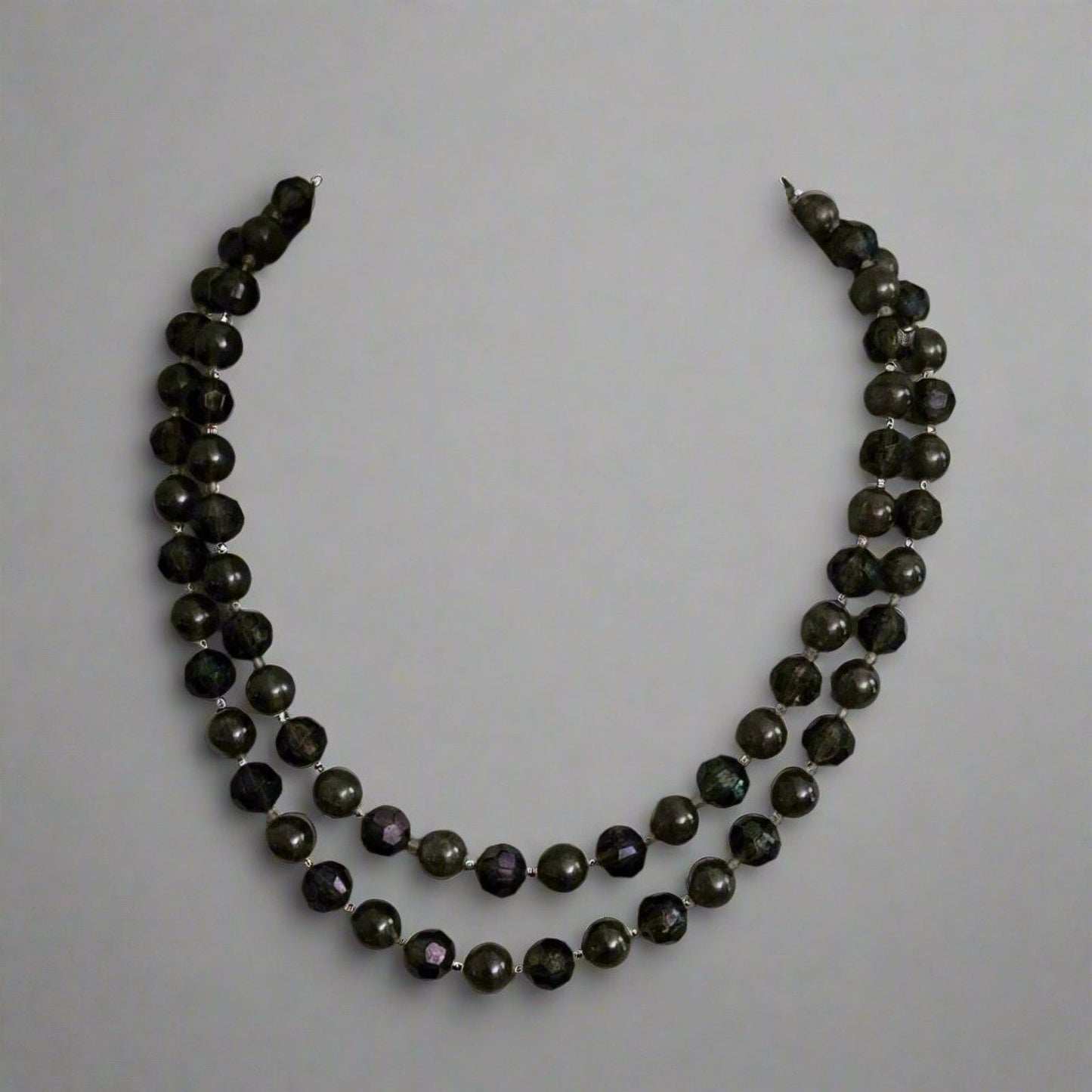 Vintage Gray Double Strand Necklace