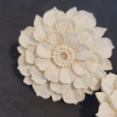 Vintage Cream Molded Flower Earrings