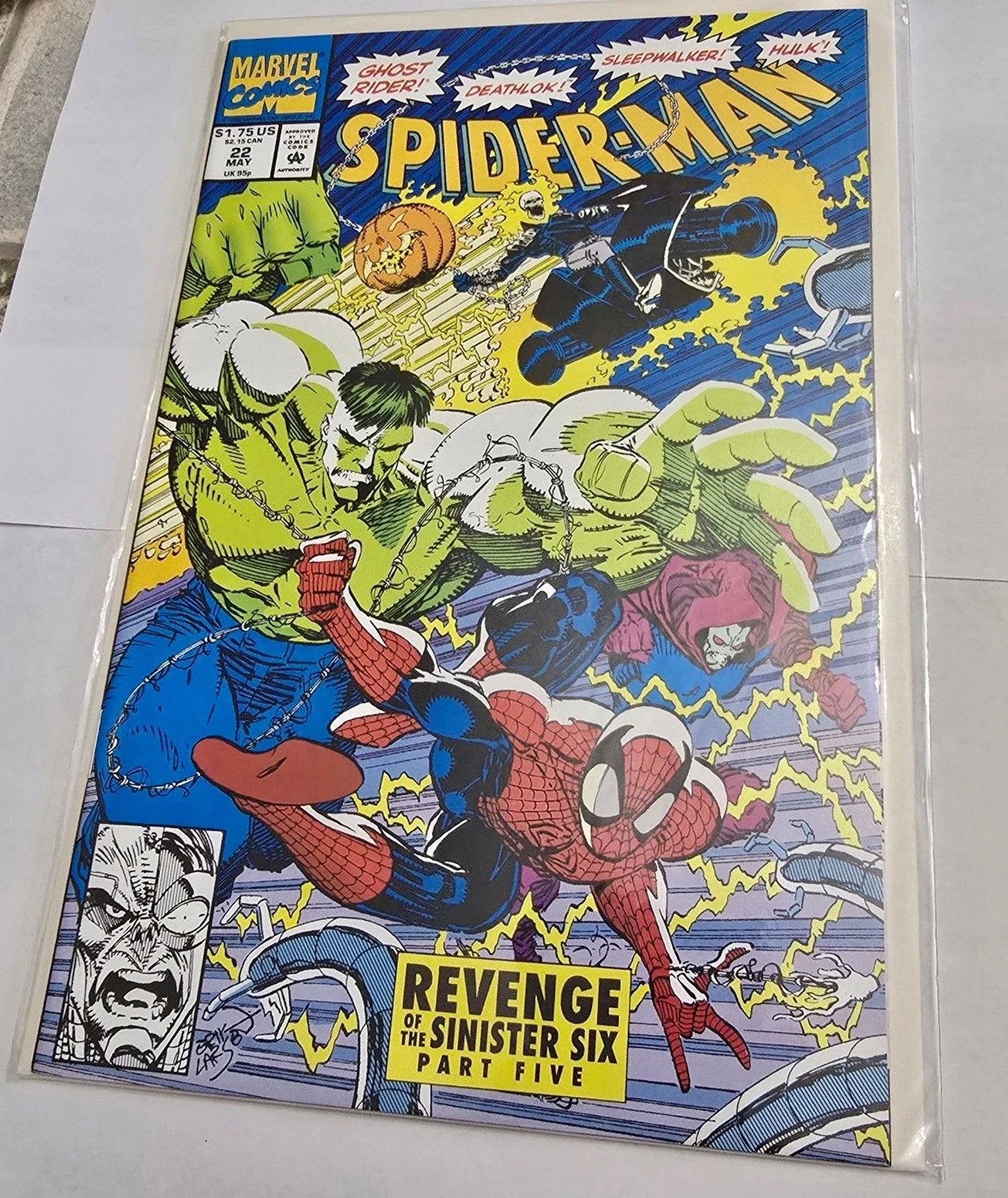 Spider-Man #22 Marvel 1992 Revenge of the Sinister Six Hulk Ghost Rider