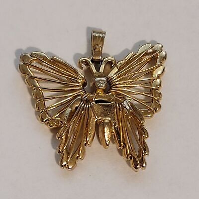 Gold Tone Butterfly Pendant